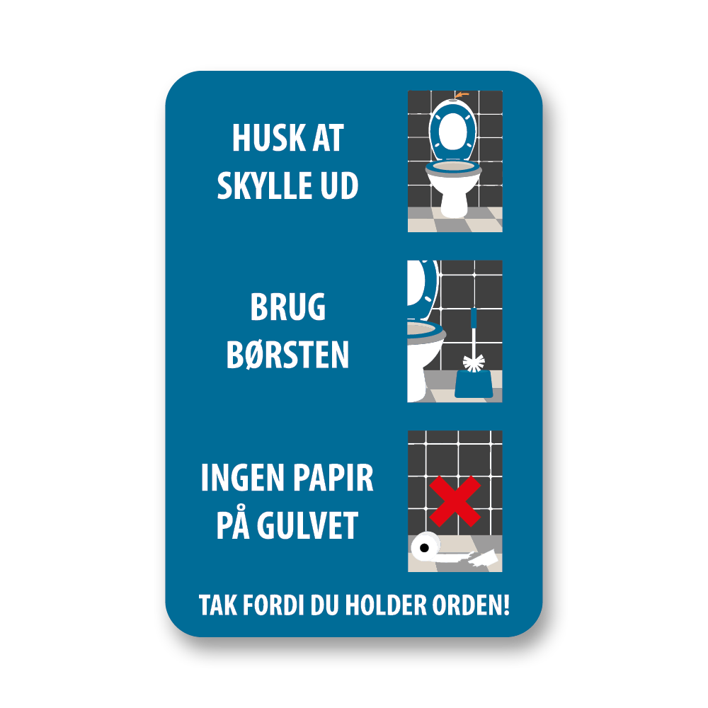 toiletfolie med huskeregler
