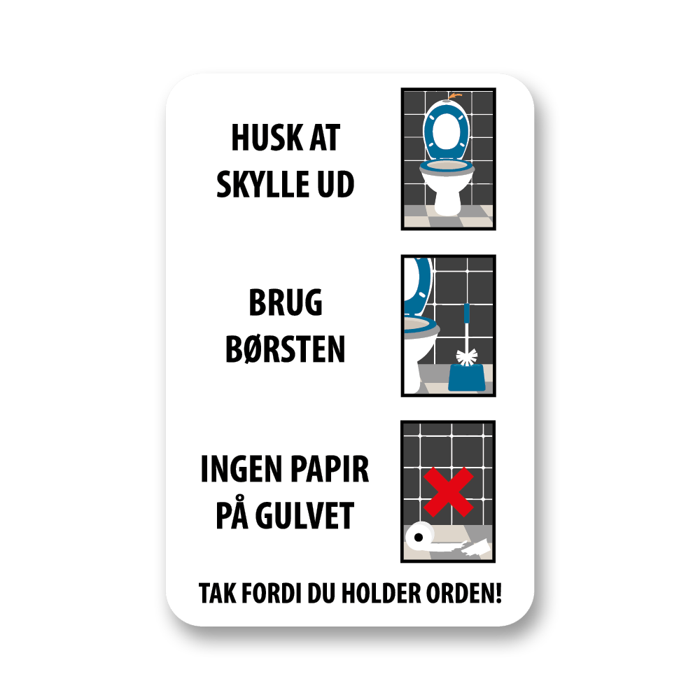 toiletfolie med huskeregler