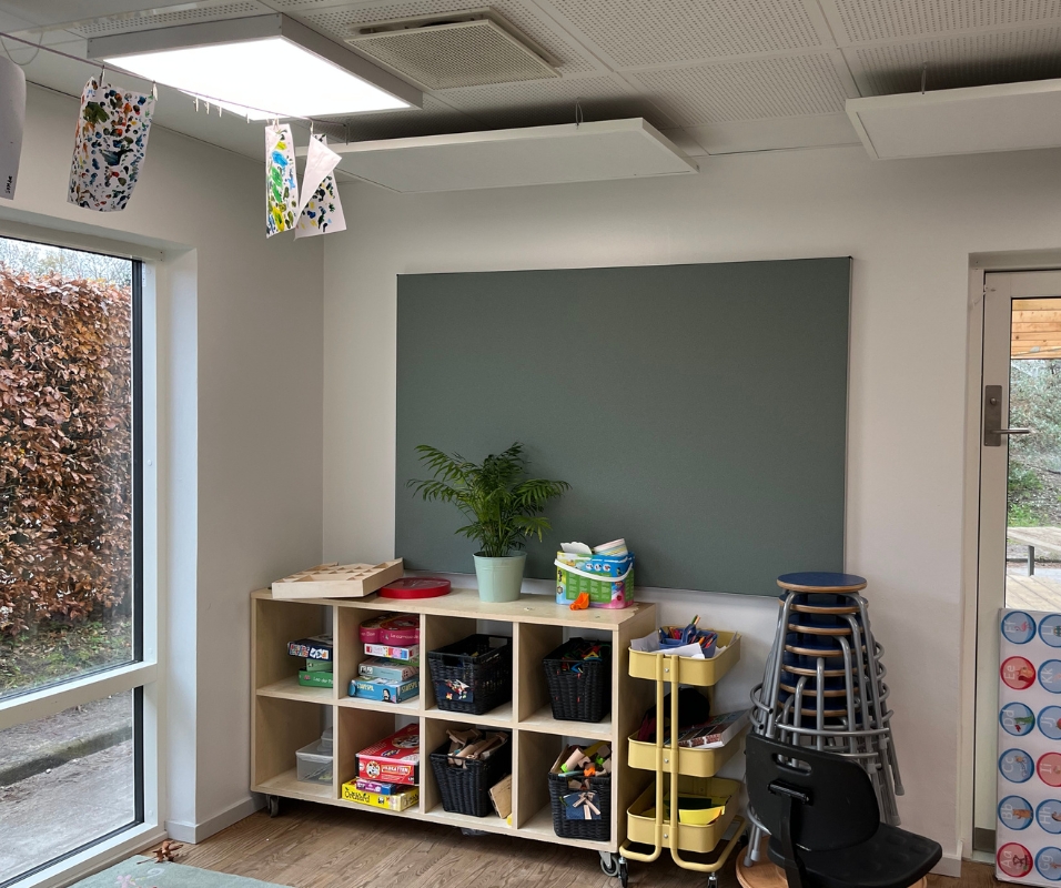 Akustikbillede til stue i dagtilbud