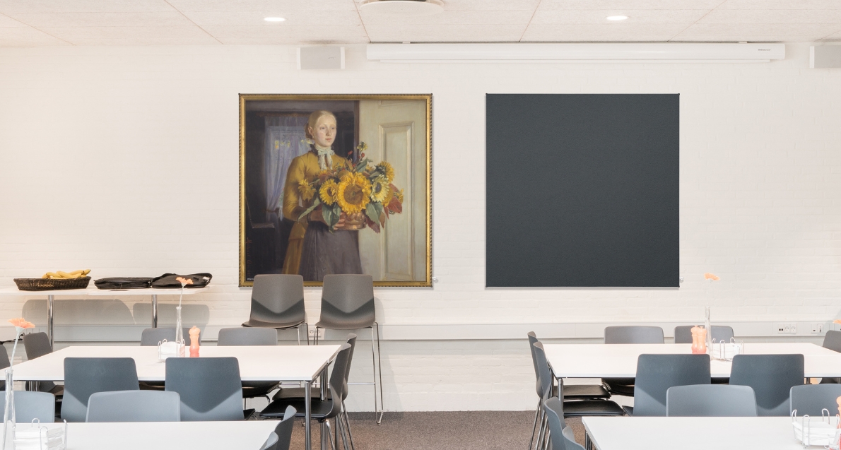 Akustikbilleder med og uden motiv til kantine i plejehjem
