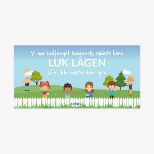 Hegnsskilt med luk lågen