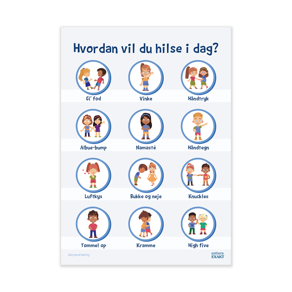 Trivselstavle med Hvordan skal jeg hilse i dag til klasserum