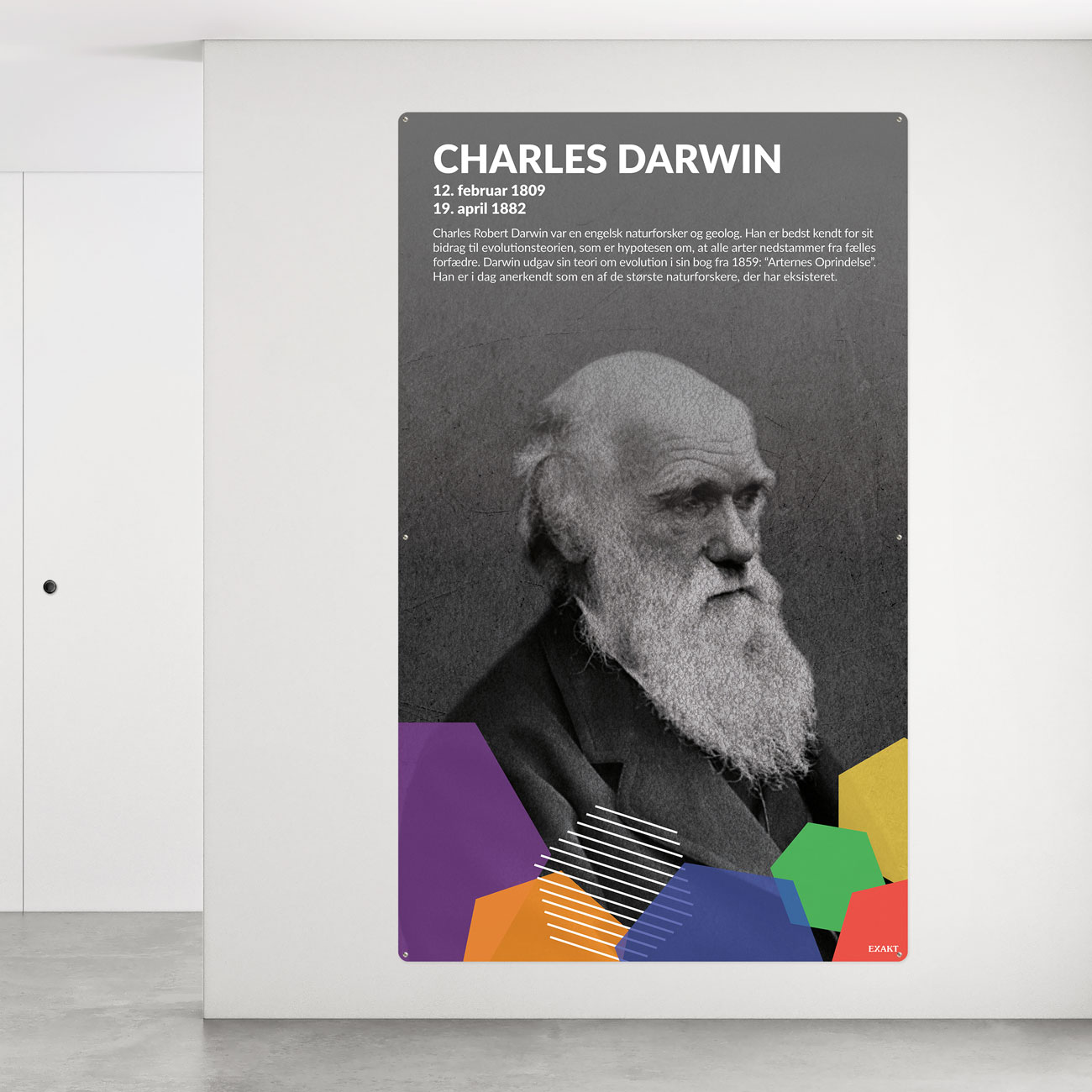 Vægplade med store personligheder her Charles Darwin