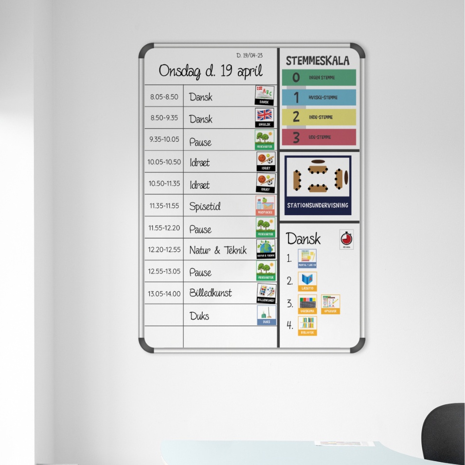 Strukturtavle til klasselokaler for bedre klasseledelse