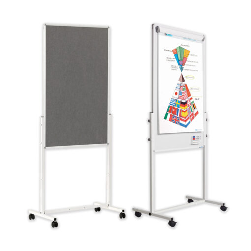 EXAKT dobbeltsidet flipover med opslagstavle på den ene side og whiteboard på den anden
