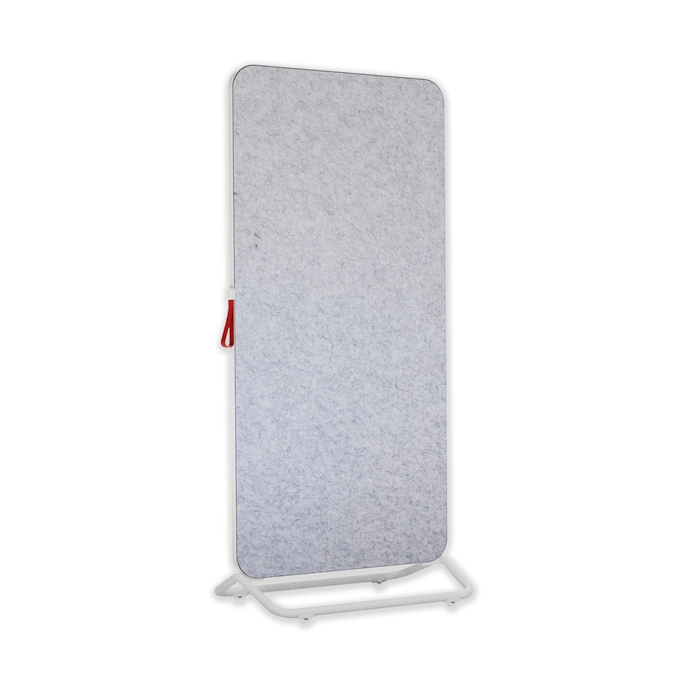Mobil tavle med henholdsvis whiteboard og filt på hver sin side
