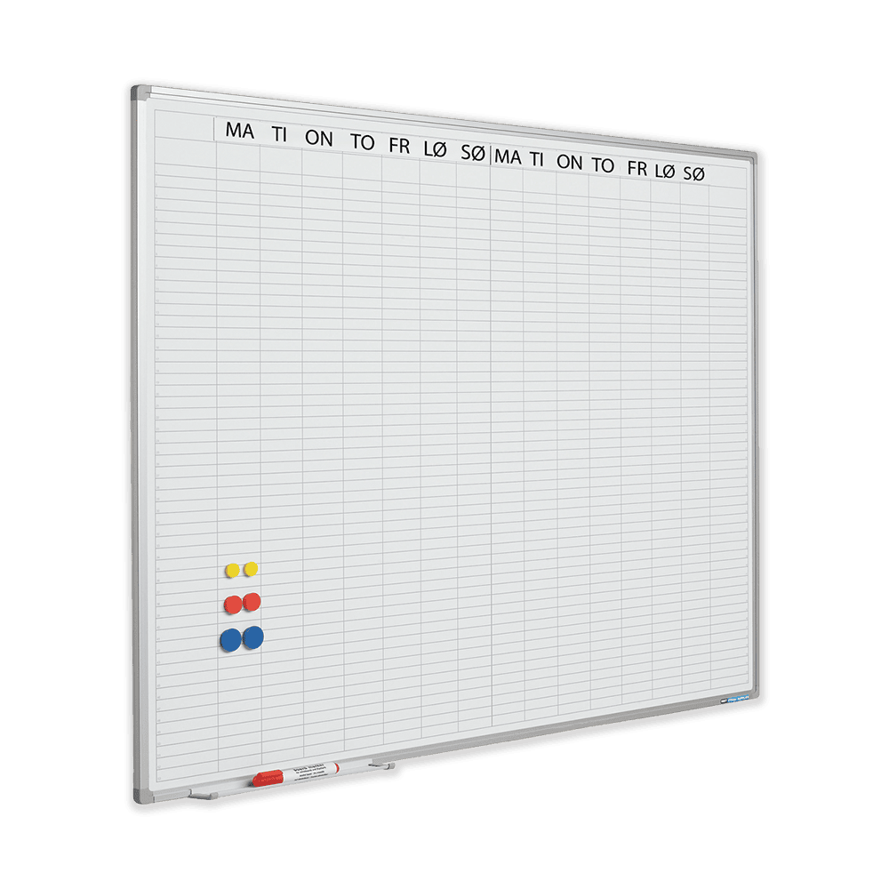 Whiteboardtavle fra Exakt med dobbelt ugekalender