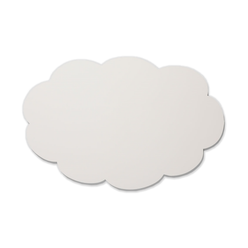 Whiteboard i hvid formet som en sky