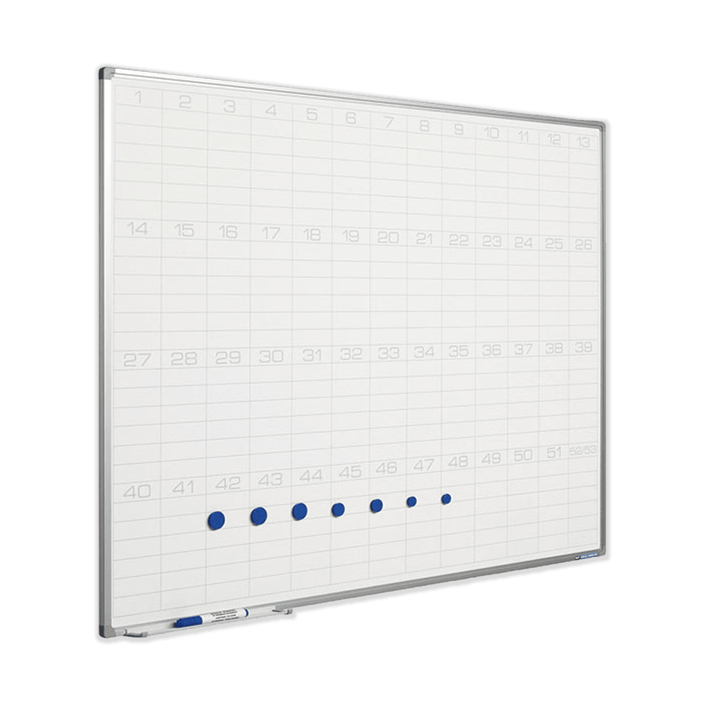 Exakt whiteboardtavle med 53 uger