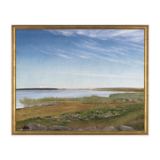 Kunstmotiv fra L.A. Ring med Fjorden ved Karrebæksminde