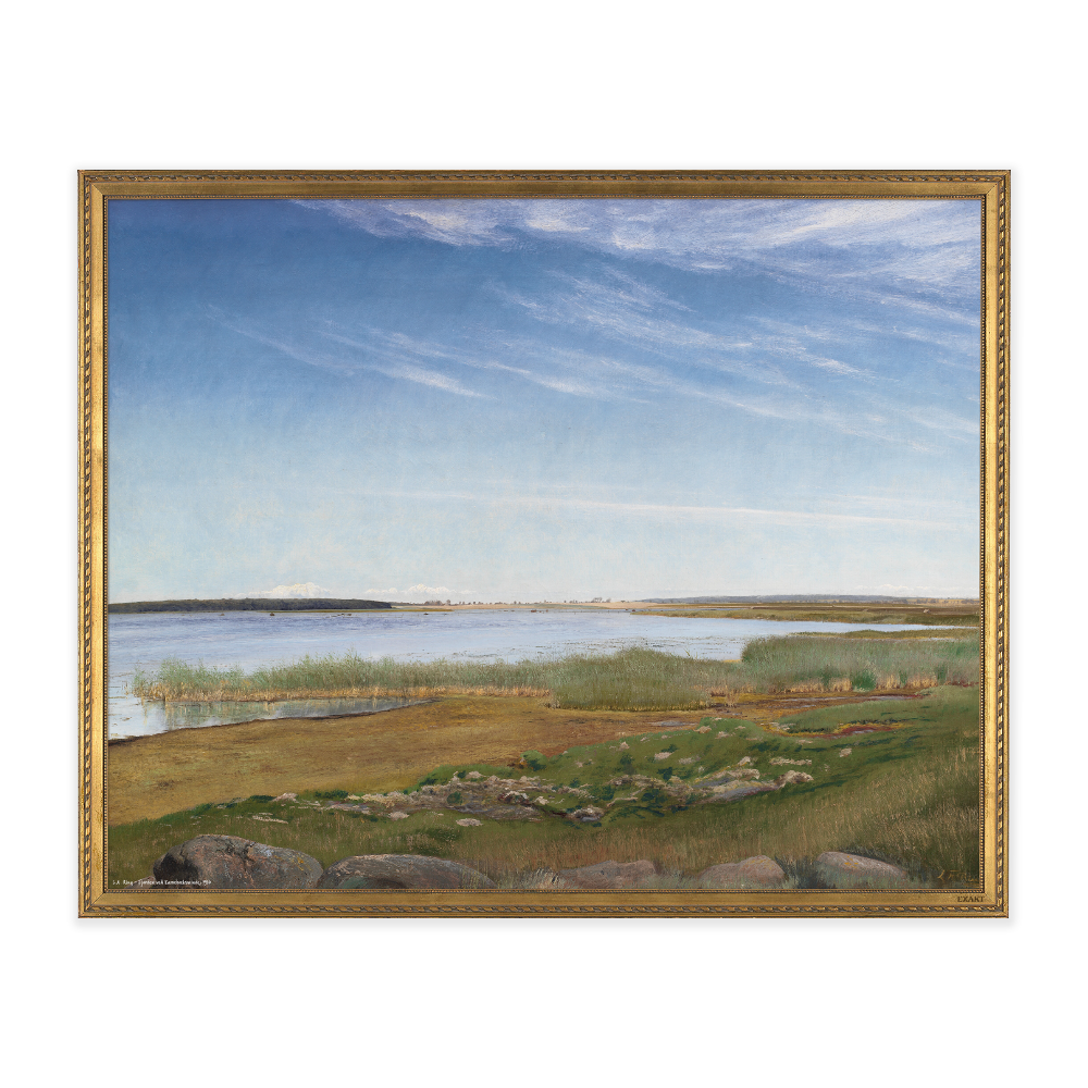 Kunstmotiv fra L.A. Ring med Fjorden ved Karrebæksminde