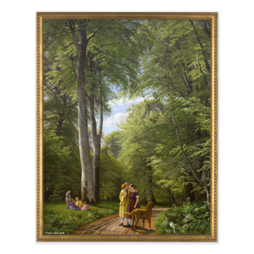 Kunstmotiv fra P.C. Skovgaard med Bøgeskov i maj