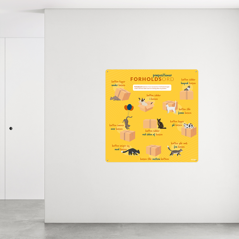 Design med danske forholdsord til grundskoler