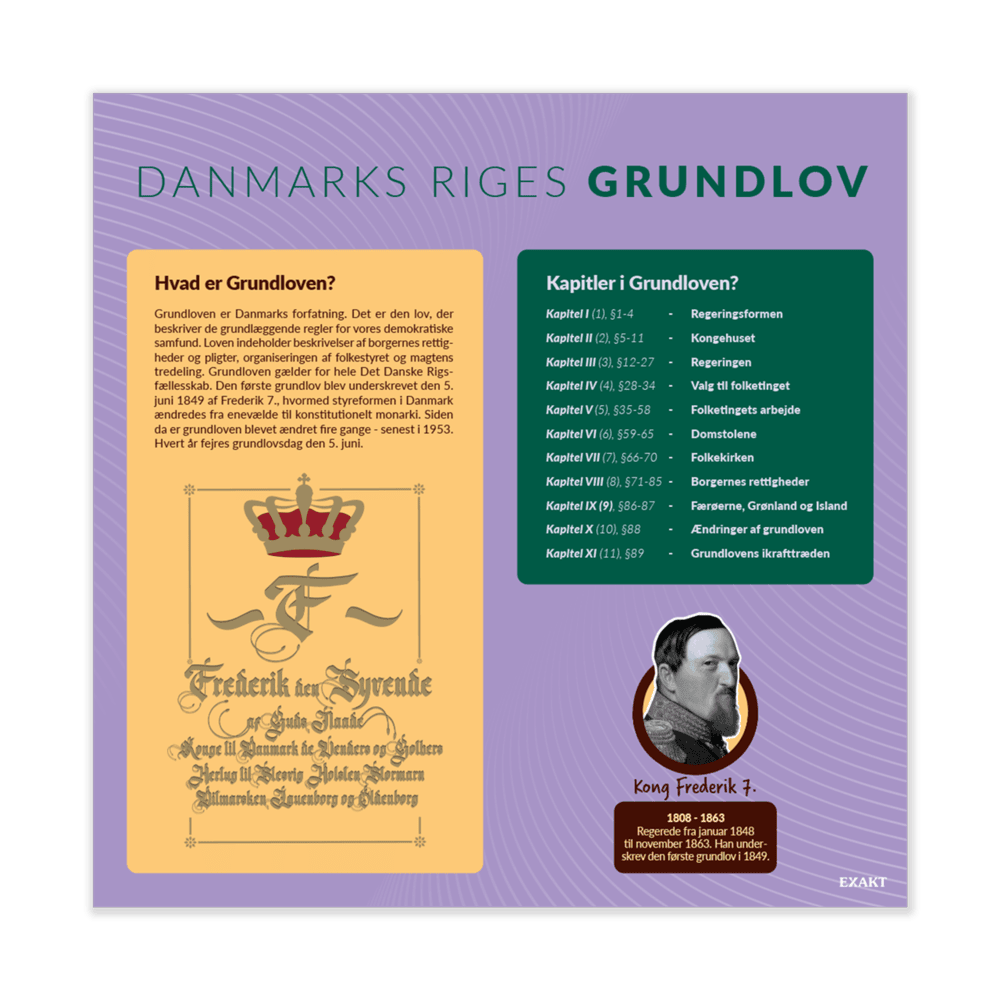 Design med Danmarks riges grundlov til grundskoler