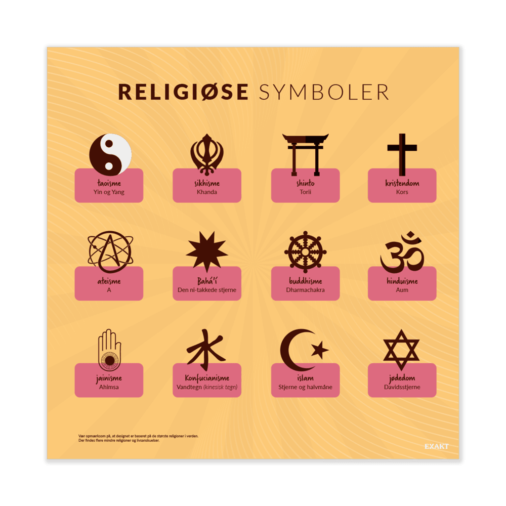 Design med religions symboler til grundskolen