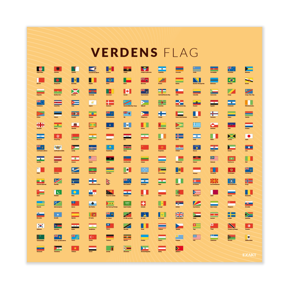 Design med alle verdens flag til grundskolen