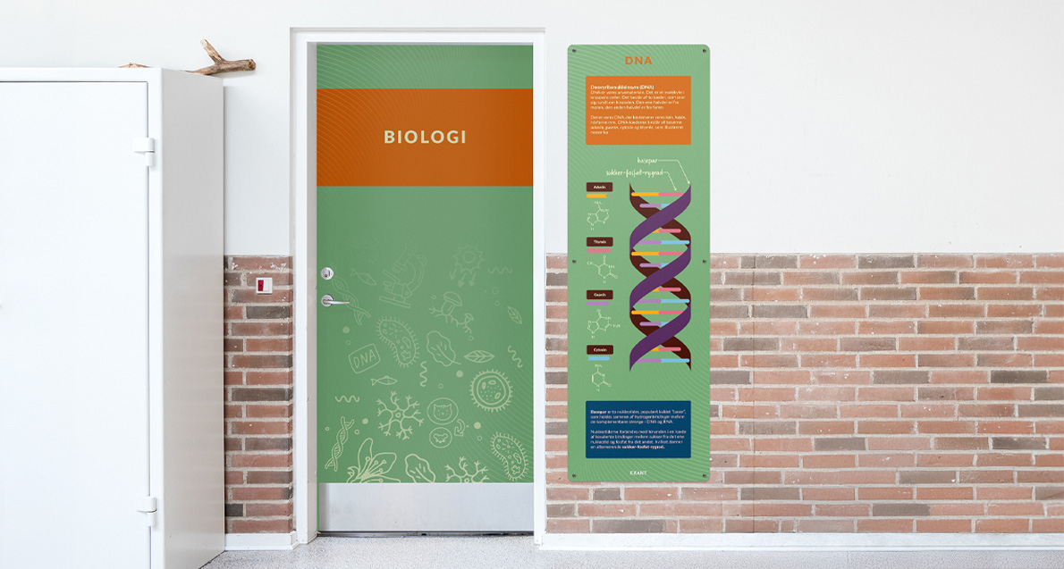 Visuelle fagportaler ind til biologi lokale på grundskole