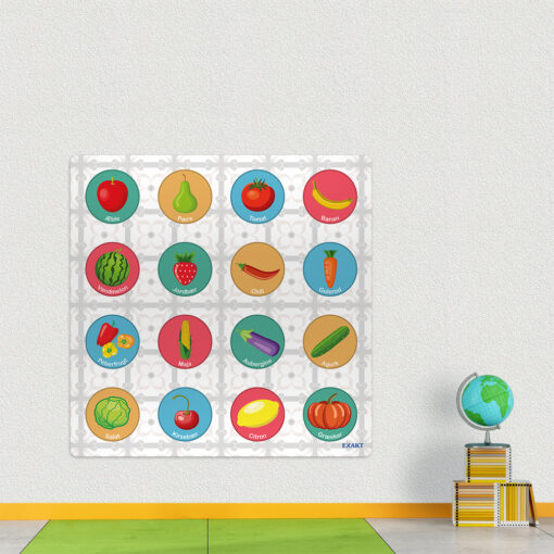 Design til skole med frugt og grøntsager
