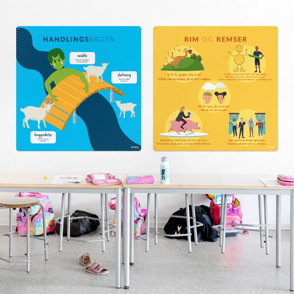 Vægplader til indskolingen med danskfagligt design