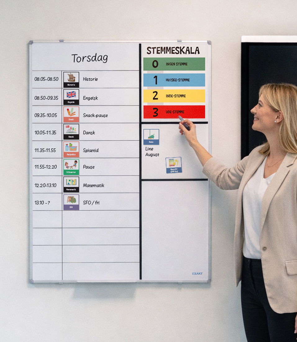 Strukturtavle med klasseledelse til klasselokale