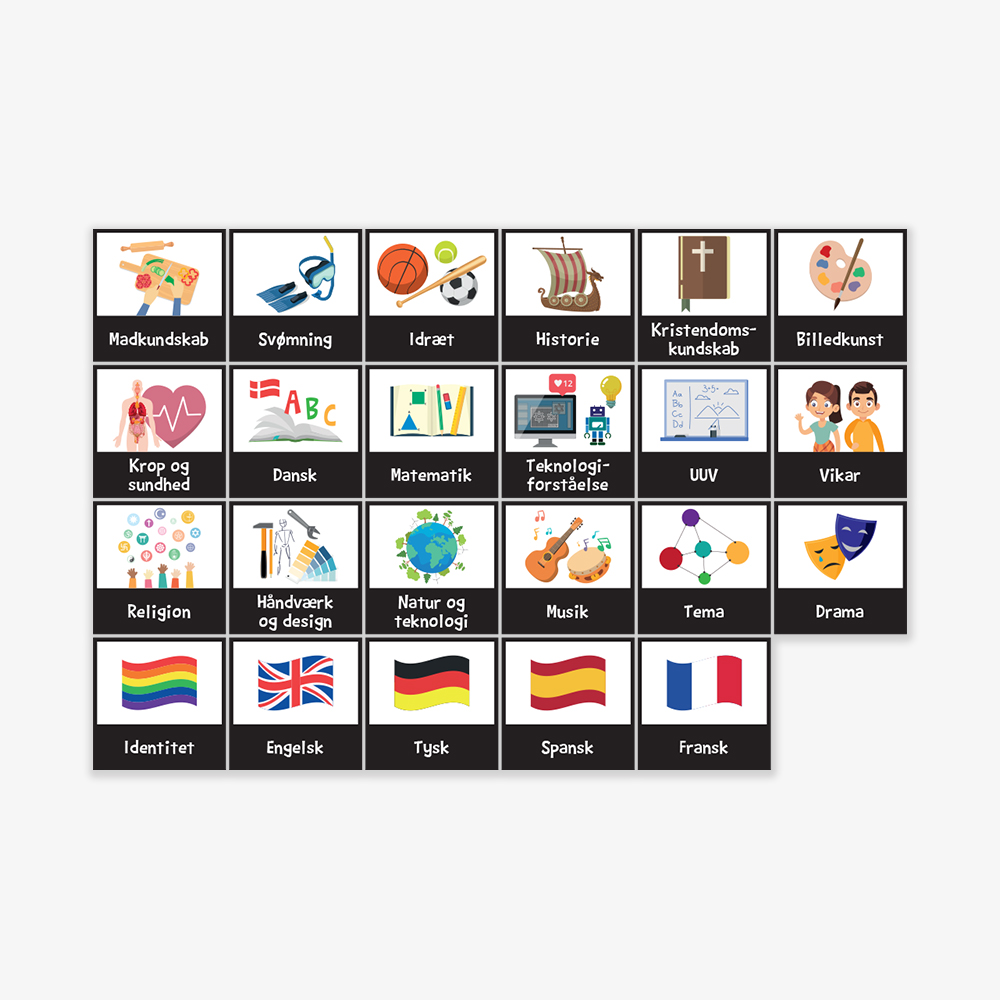 Piktogrammagneter til mellemtrin