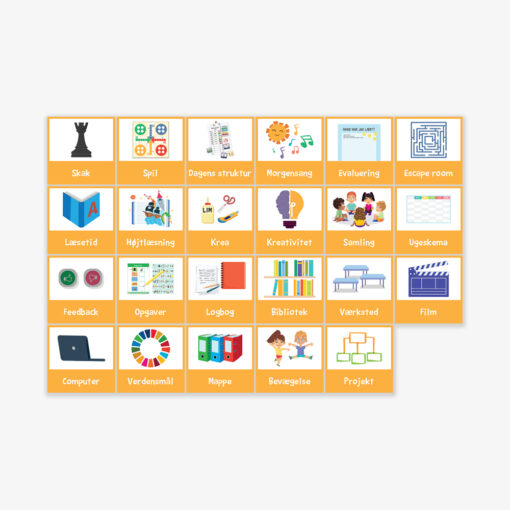 Piktogrammagneter til mellemtrin