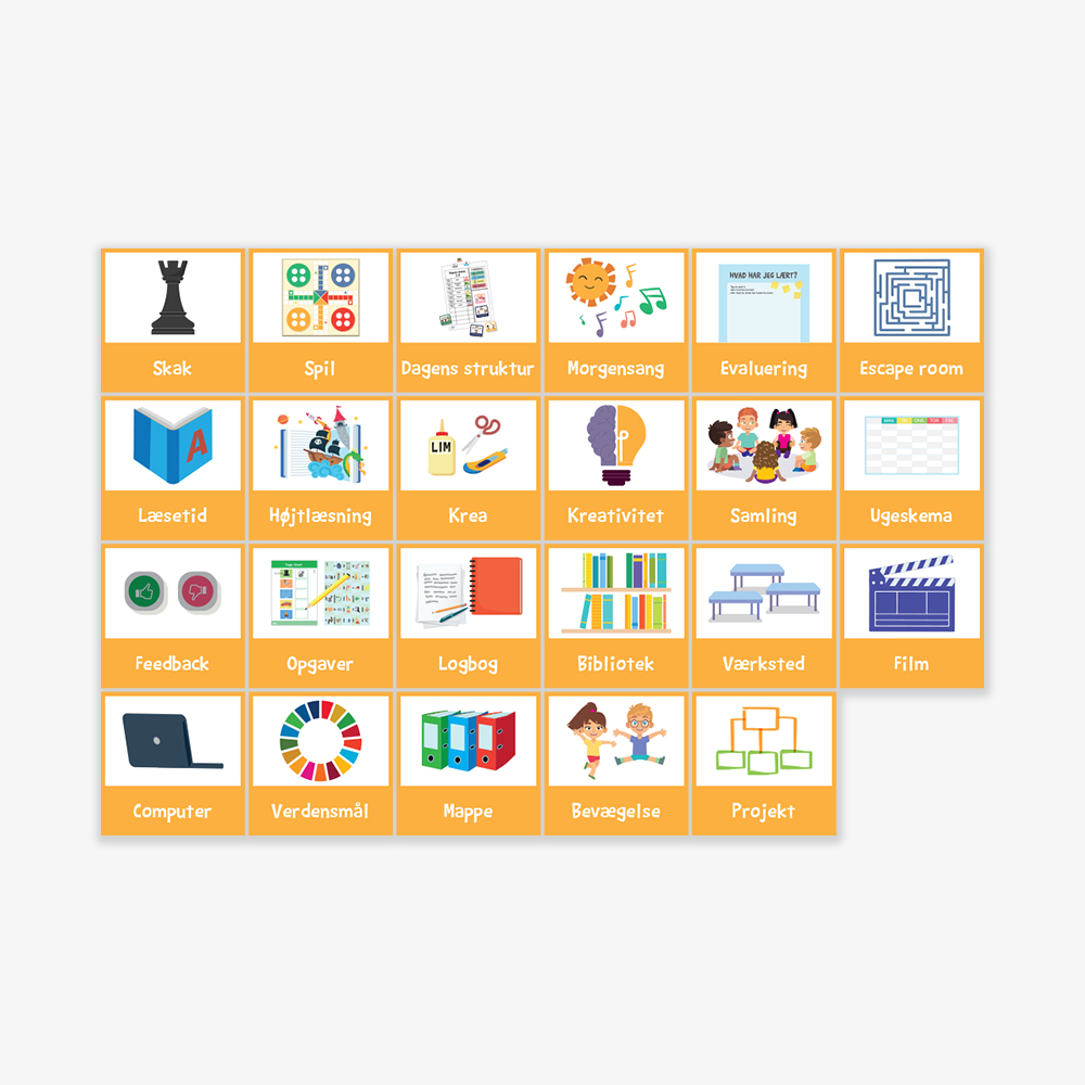 Piktogrammagneter til mellemtrin