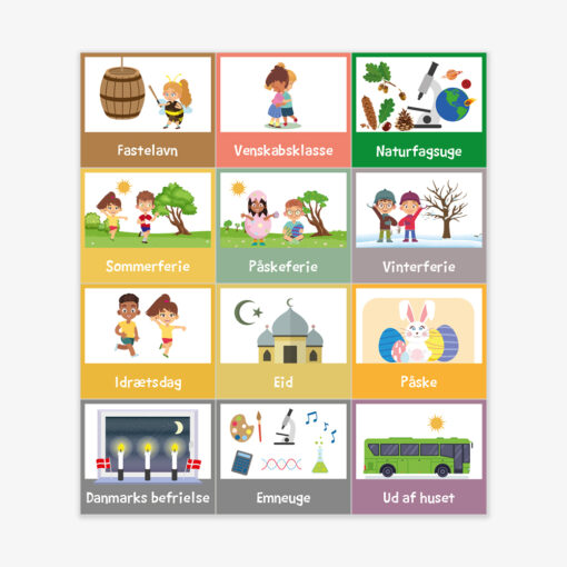 Piktogrammagneter med mærkedage