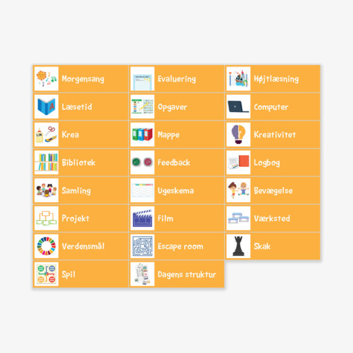 Piktogrammagneter til mellemtrinnet
