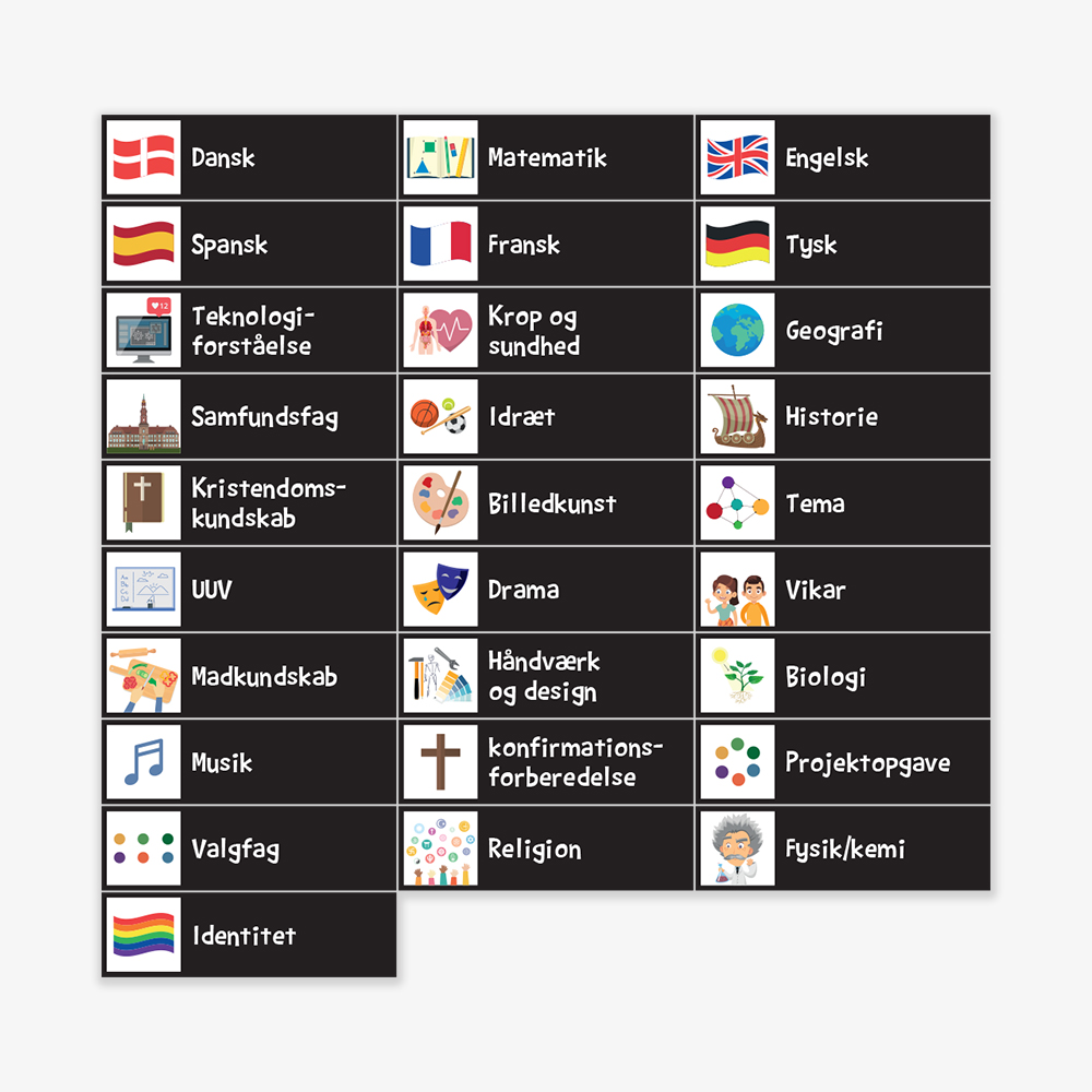 Piktogrammagneter til udskolingen