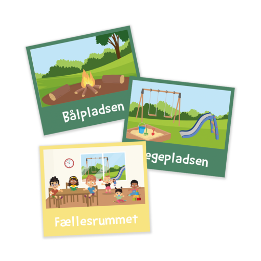 Piktogrammer til dagtilbud med lokationer