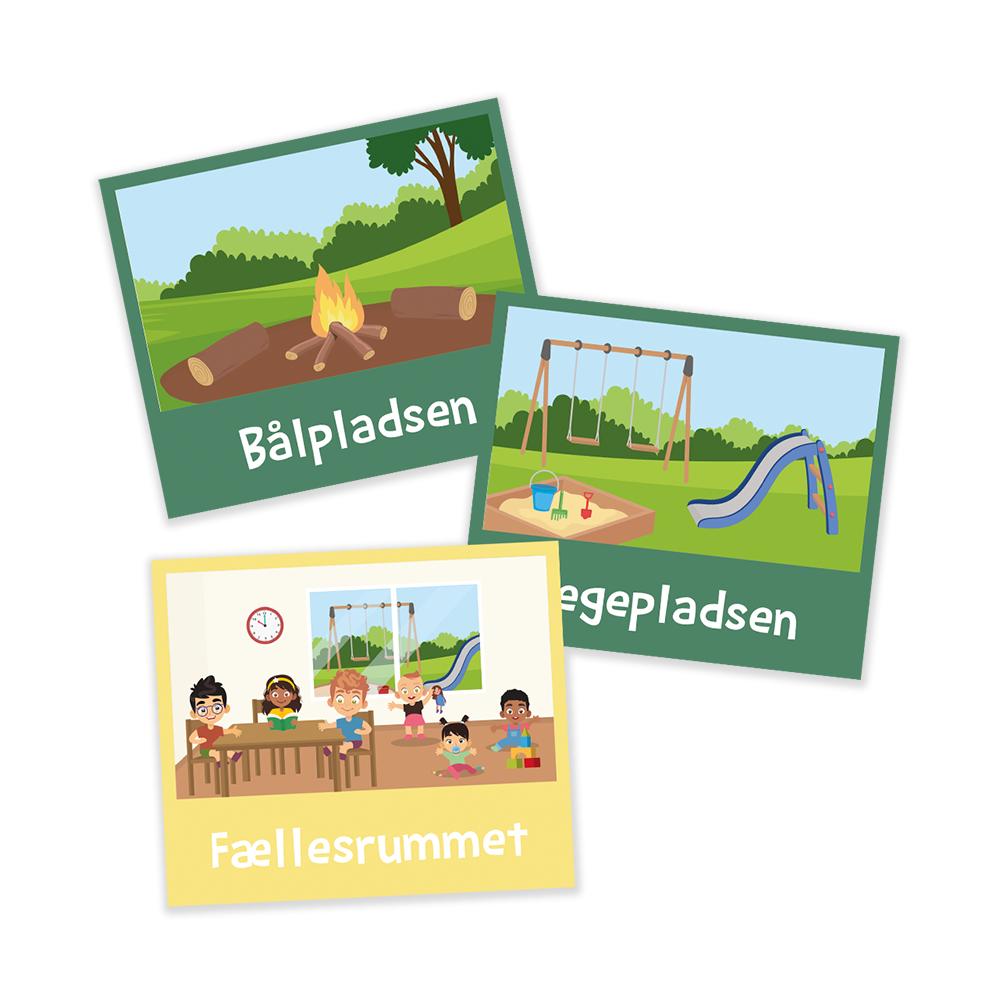 Piktogrammer til dagtilbud med lokationer