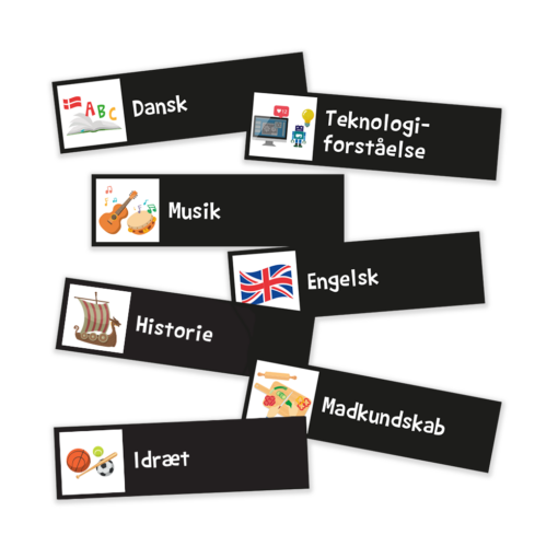 Piktogrammagneter med fag til mellemtrin
