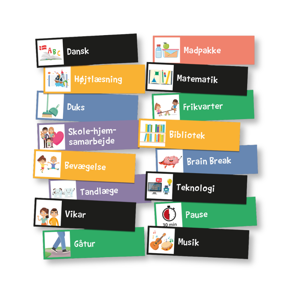 72 piktogrammagneter til indskolingen. Giver bedre klasseledelse.