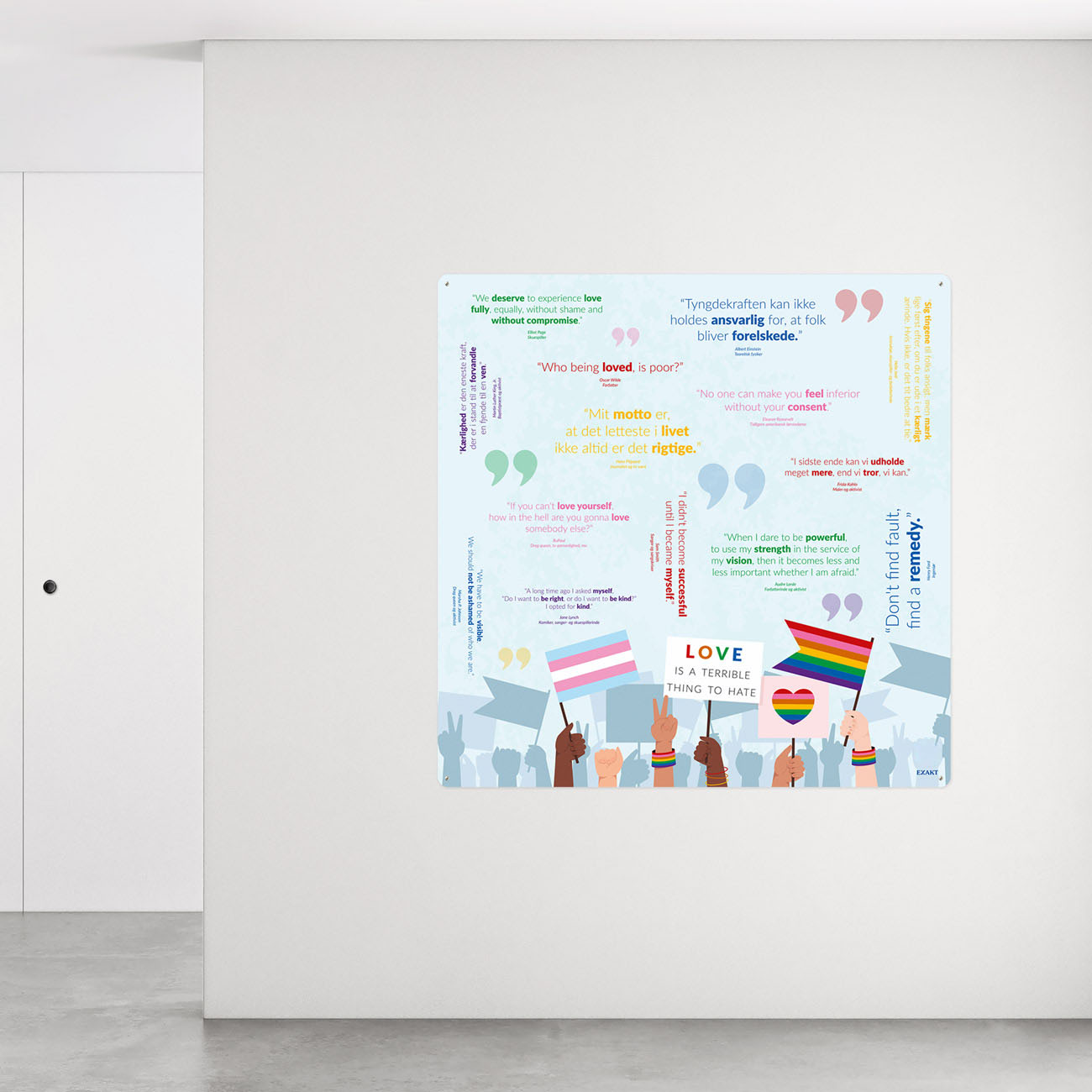 Vægplade med motiverende citater