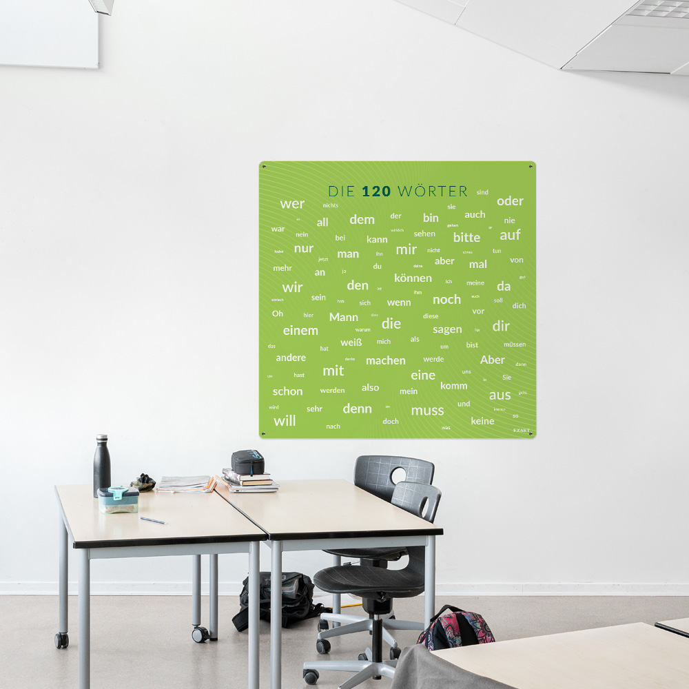 Læringsplade med 120TyskeOrd til klasselokale