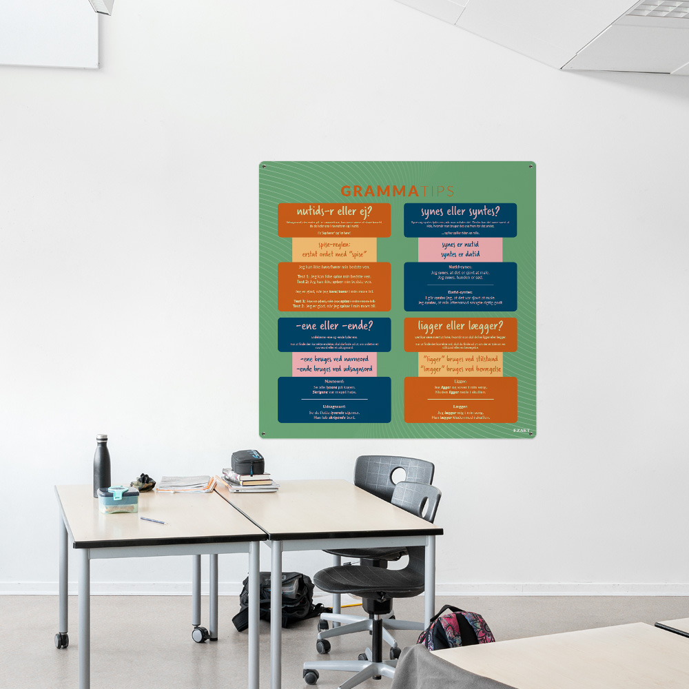 Læringsplade med DanskGrammatik til klasselokale