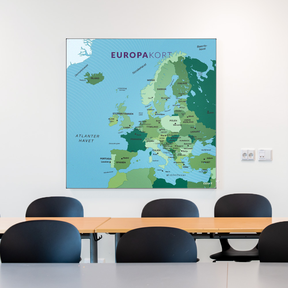 Akustik med Europakort til klasselokale