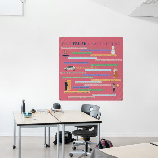 Læringsplade med fejl001 til klasselokale