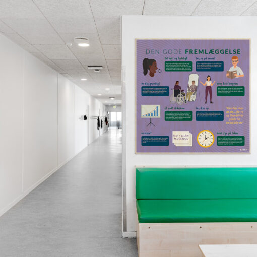 Læringsplade i træfiner med Fremlæggelse i klasselokale