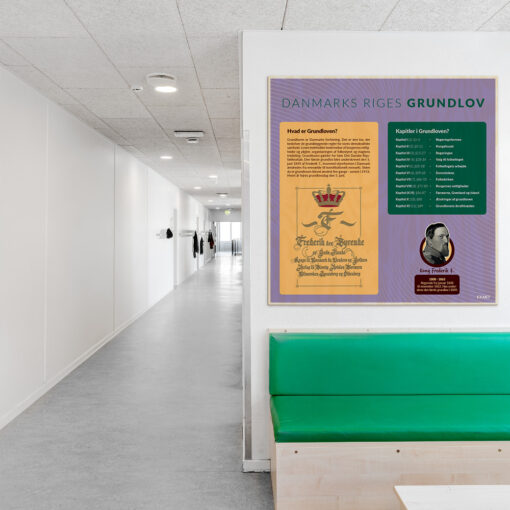 Læringsplade i træfiner med Grundloventil klasselokale