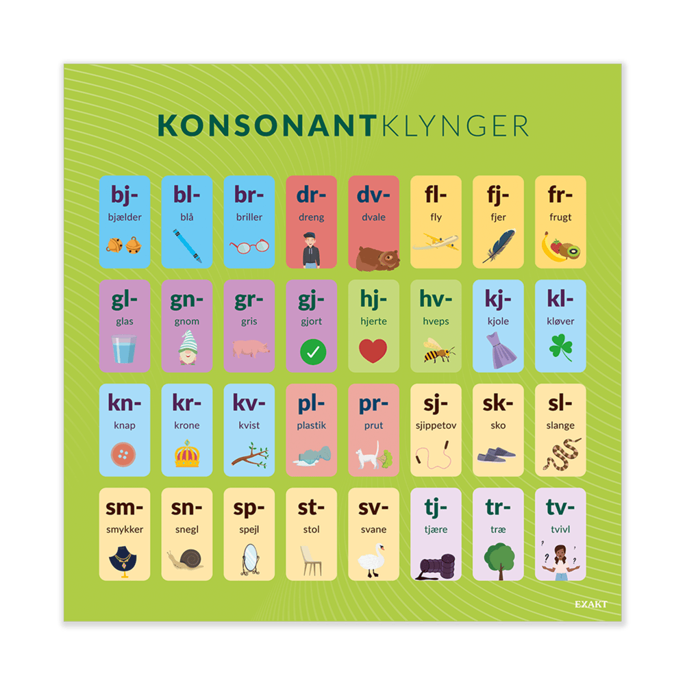 Design med konsonantklynger til grundskolen