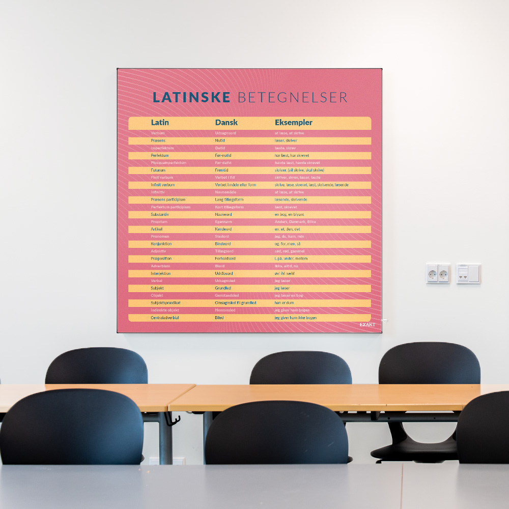 Akustik med LatinskeBetegnelser i klasselokale