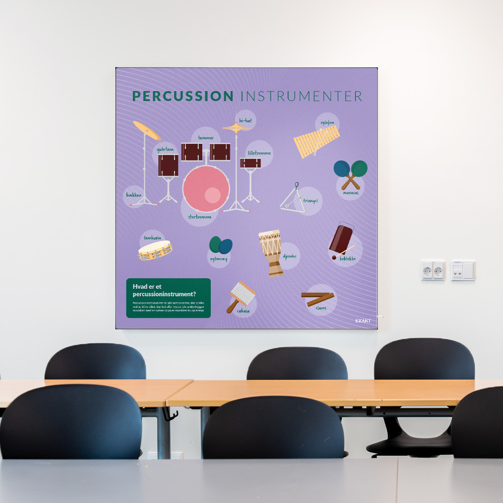 Akustik med PercussionInstrumenter i klasselokale