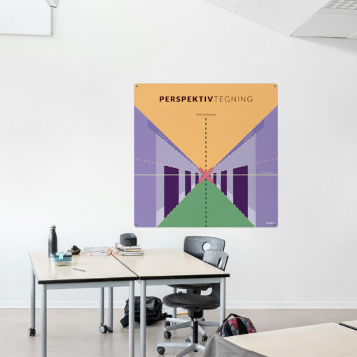 Læringsplade med Perspektivtegning i klasselokale