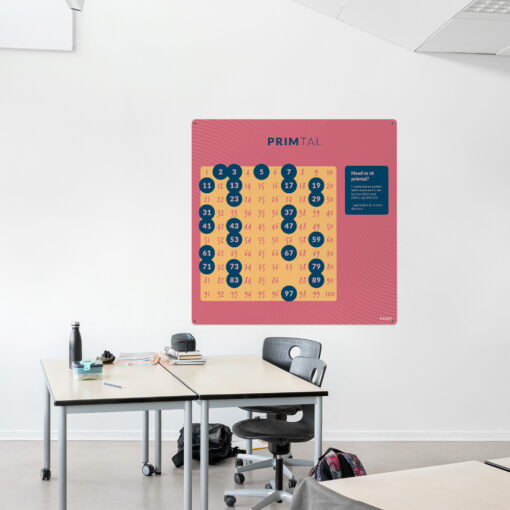 Læringsplade med Primtal i klasselokale