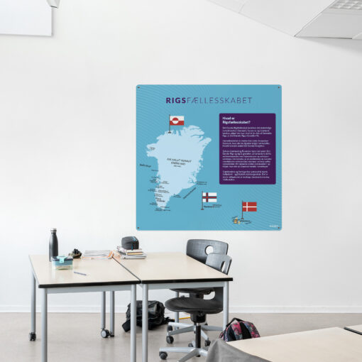 Læringsplade med Rigsfællesskabet i klasselokale