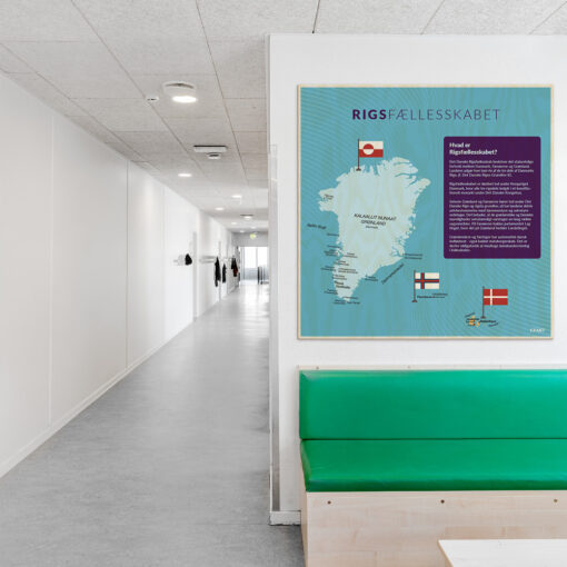 Læringsplade i træfiner med Rigsfællesskabet i klasselokale