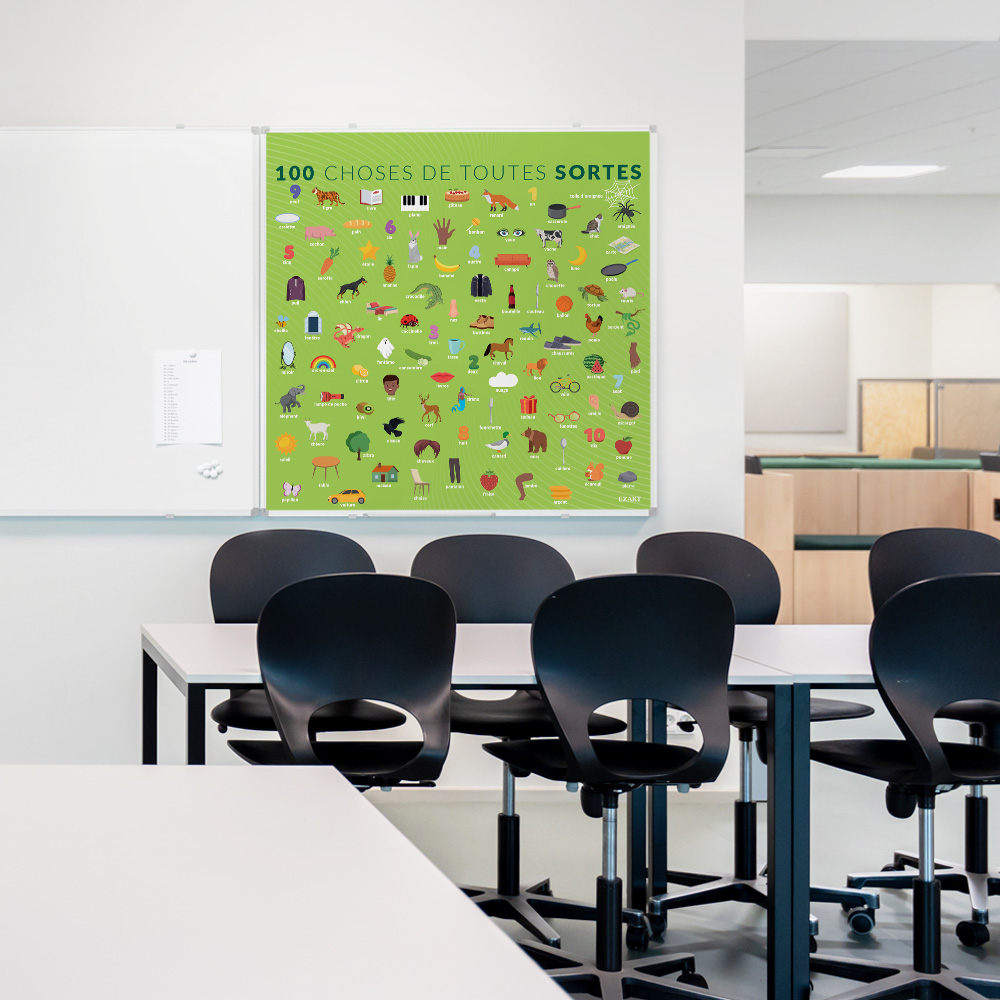 Whiteboard med ting002 til klasselokale