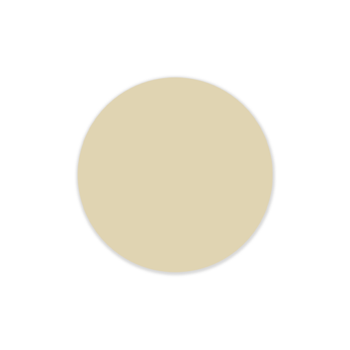 Rundt satin tavle i farven beige